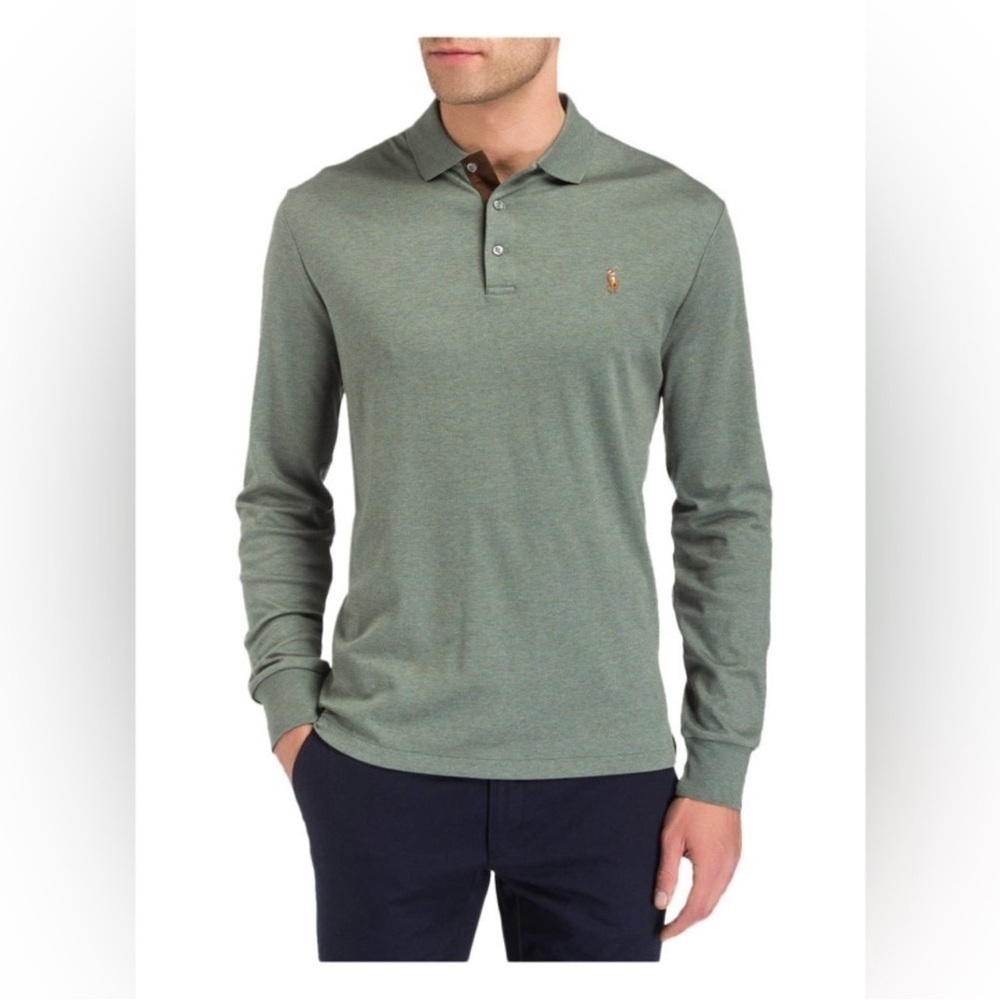Polo Ralph Lauren Green Classic Fit Long Sleeve Polo 2XL